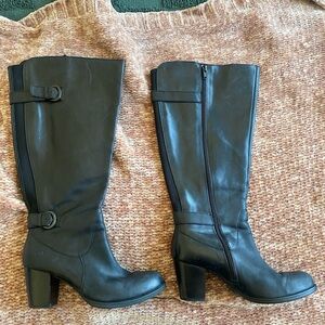 Cole Haan Black Leather Boots with Heel